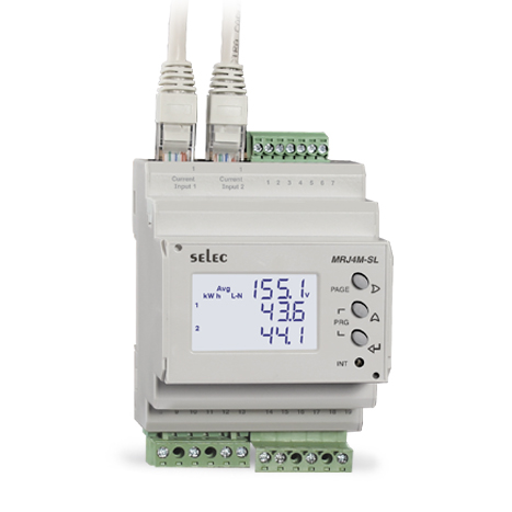 Din Rail, 2 Pulse Outputs, Active/ Reactive Energy, Split Load [MRJ4M-SL]