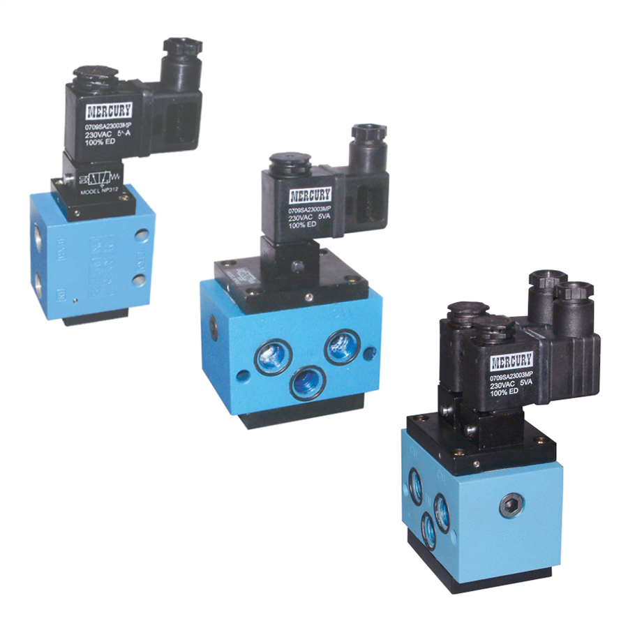 Poppet type solenoid valves 